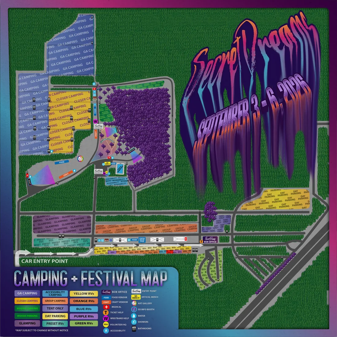 Festival and camping map